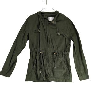 Vanity Dark Green Full Zip Military Jacket Women's M Gorpcore Drawstring Waist